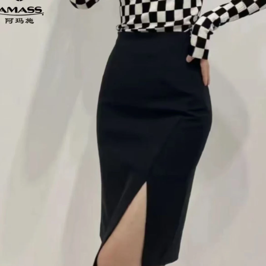 AMASS/阿玛施阿玛施开叉半身裙包臀裙百搭半裙高腰气质5200375