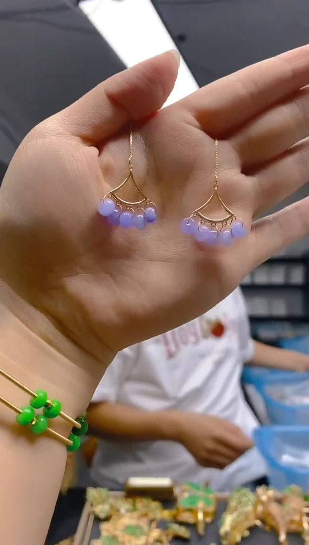 翡翠合金耳饰0139翡翠耳线