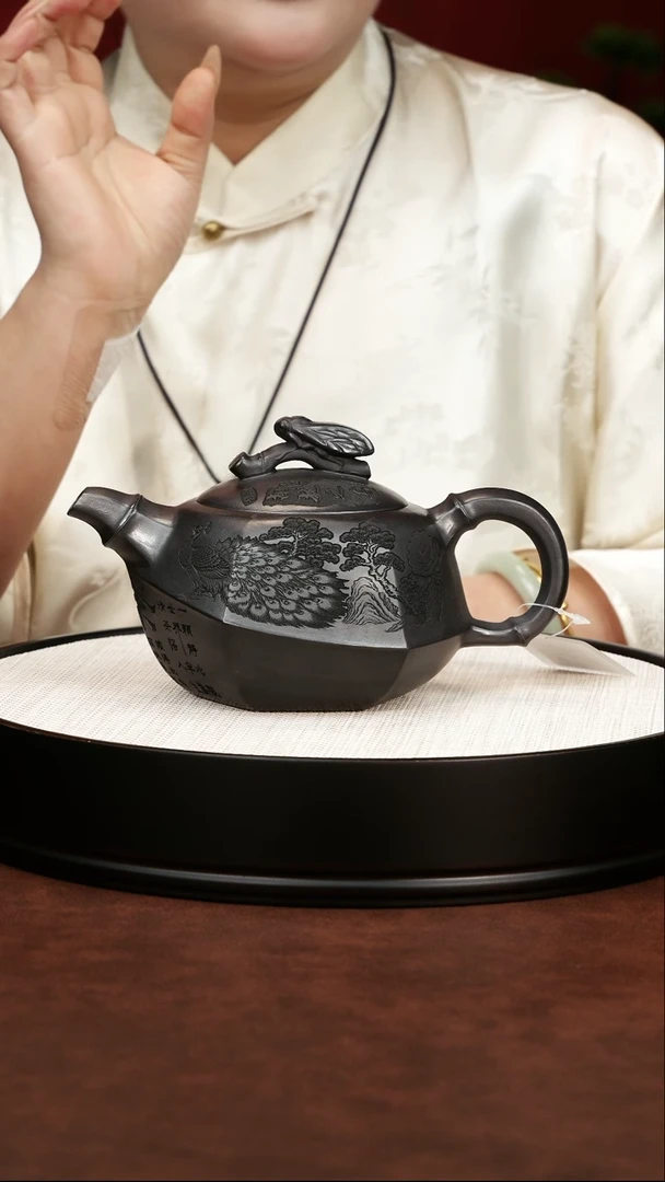 茶壶紫砂宜兴紫砂 一鸣惊人石黄