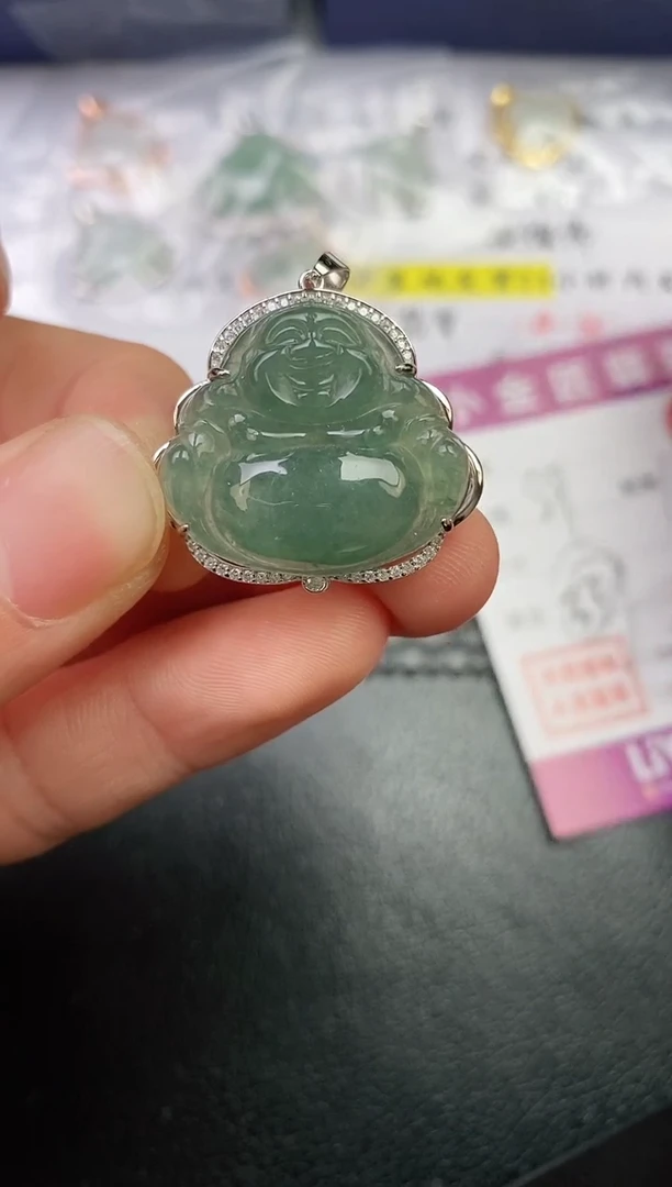 颈饰银S925镶嵌翡翠j***e挂件