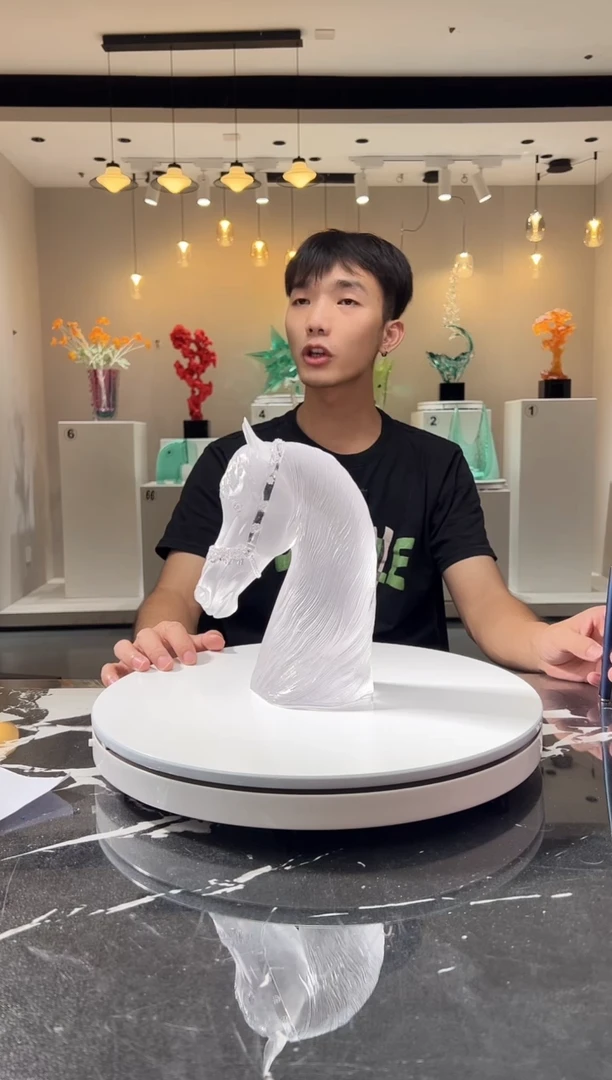 摆件巴比特美学 透明马首