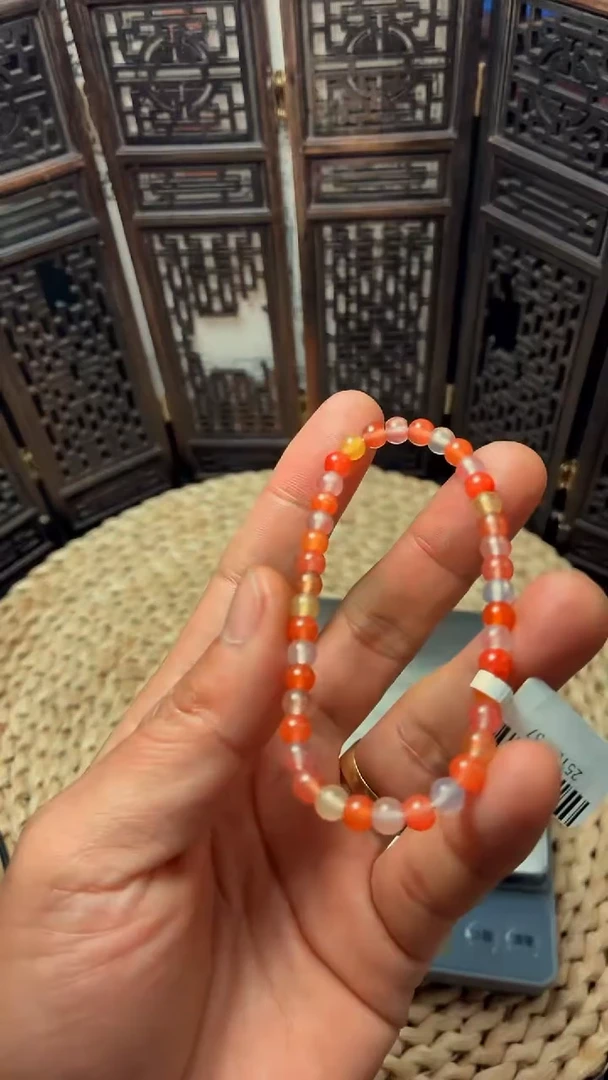 未镶嵌手串南红玛瑙5mm+老型多宝手串