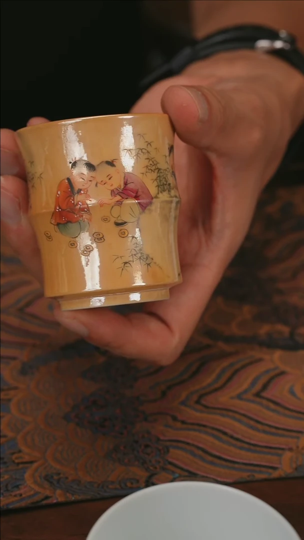 摆件柴烧竹节主人杯