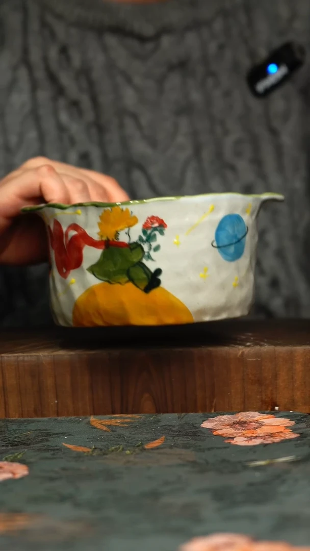 杯釉下彩手工手绘同款陶器