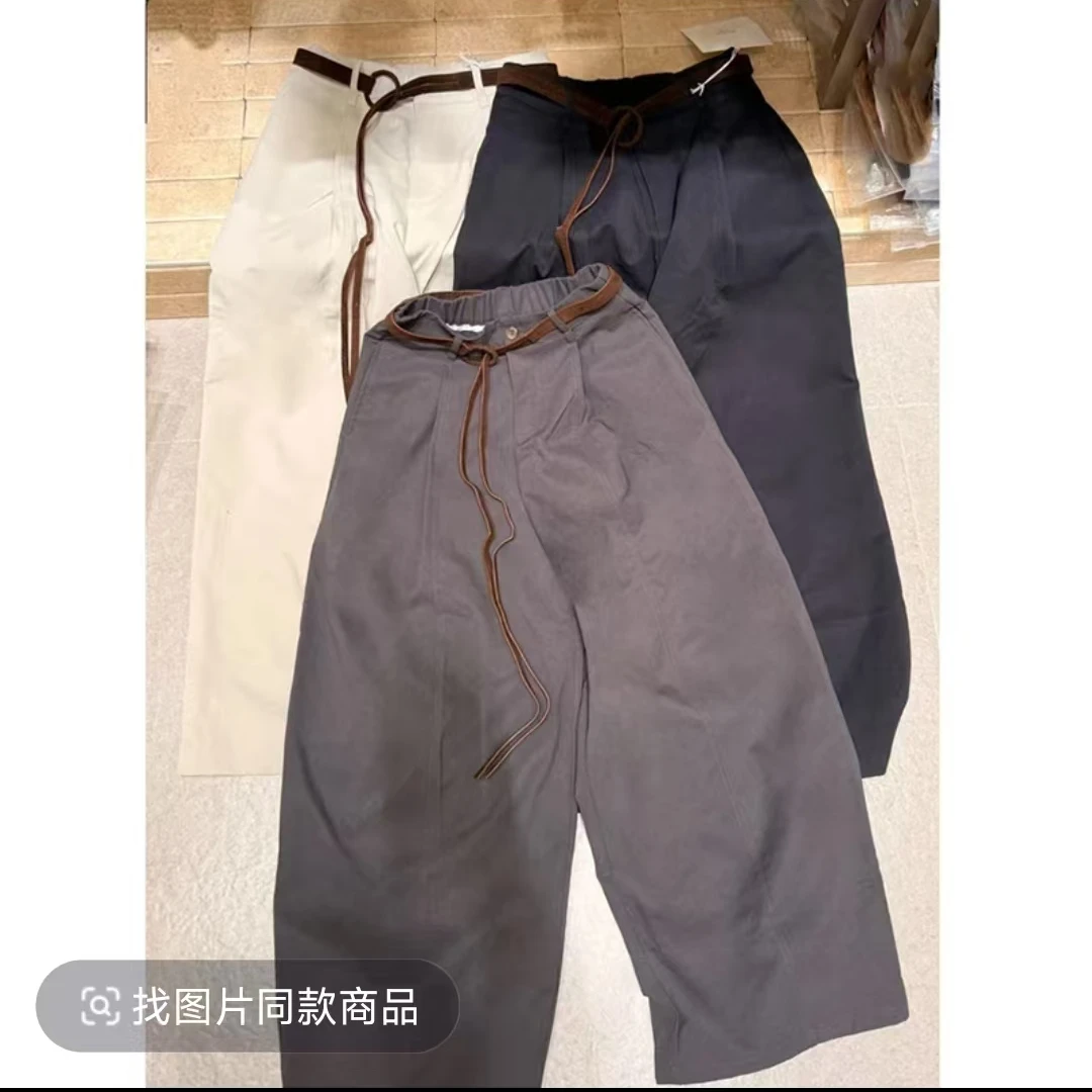 韩版复古百搭运动休闲裤女2025春秋新款高腰宽松显瘦直筒阔腿裤子