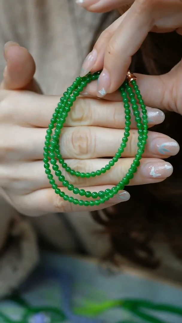 未镶嵌手串翡翠32-2.8+mm珠串/姿/YJ