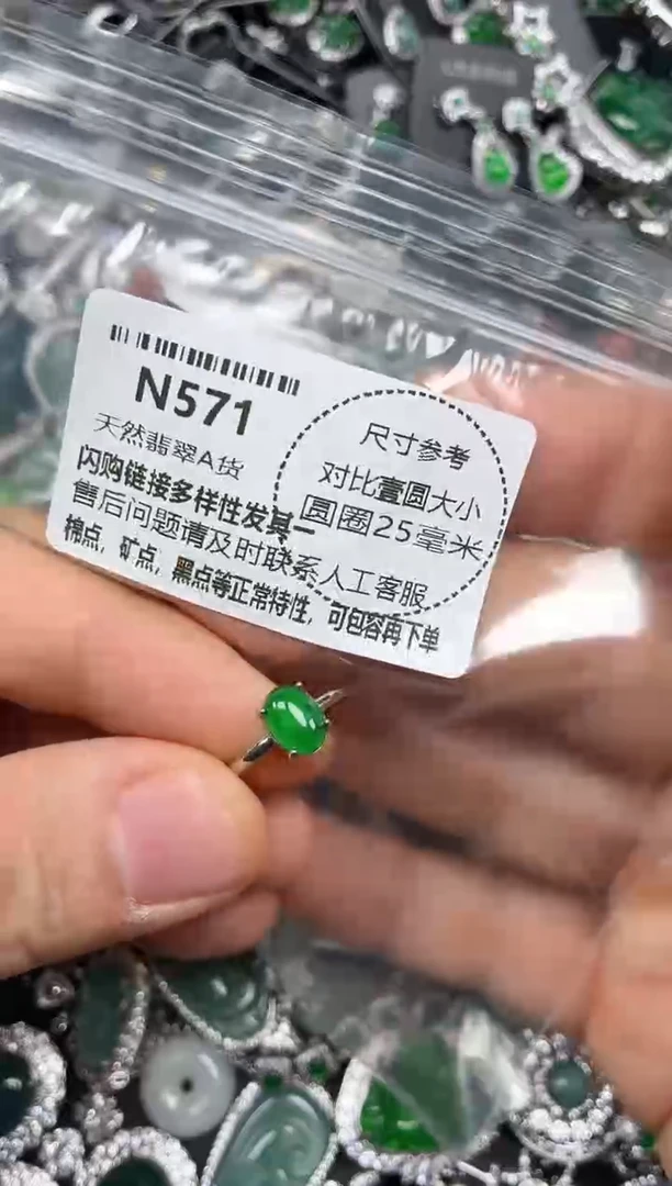 颈饰未镶嵌翡翠N571戒指