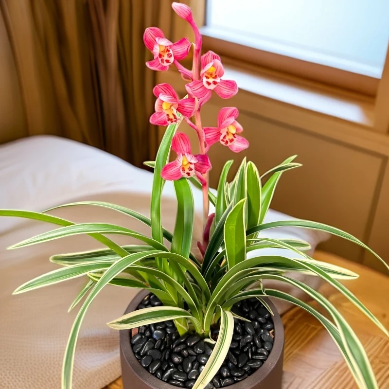 金边红荷 叶艺双全 高端兰花 绿植好养兰花苗花卉盆栽