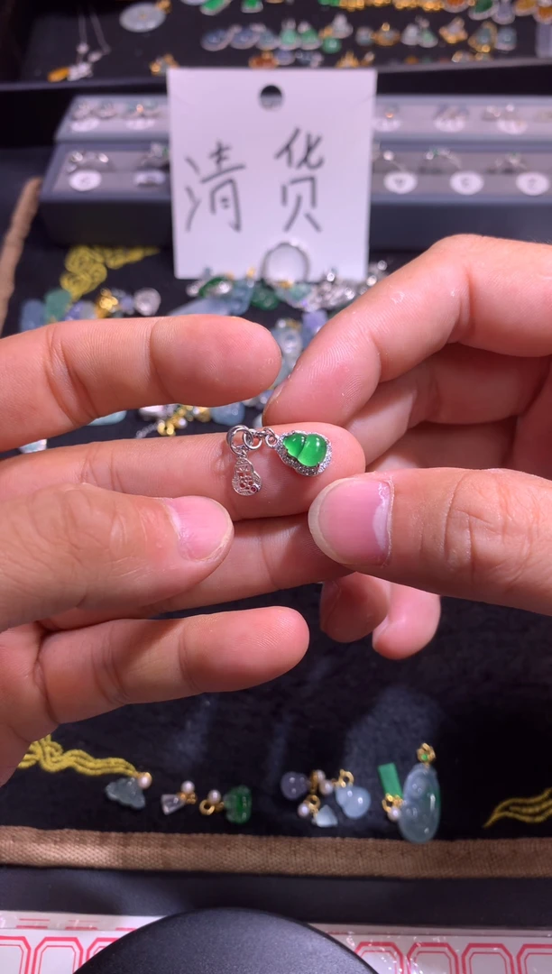 翡翠银S925镶嵌吊坠(不含链)111111
