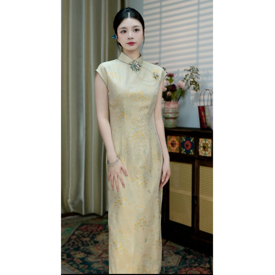 锦笙 |花棠125改良新中式手工款无袖拉链款定制高端气质日常旗袍