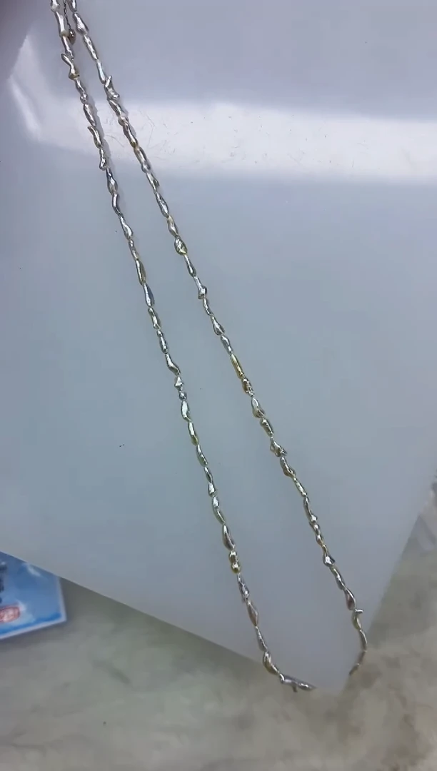 18K金镶嵌DA海水珍珠keshi项链 y115