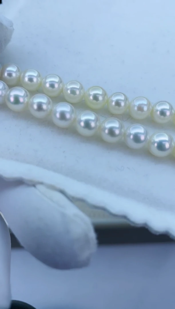 【闪购商品】海水珍珠颈饰银S925镶嵌羽皇金6-7mm