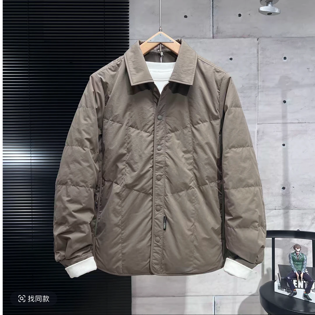 [国标白鸭绒]冬季新款轻薄翻领衬衣夹克羽绒服6666