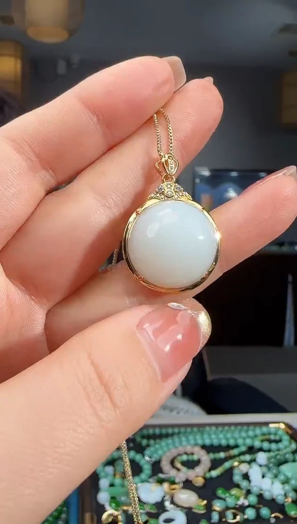 吊坠(不含链)银S925镶嵌和田玉1