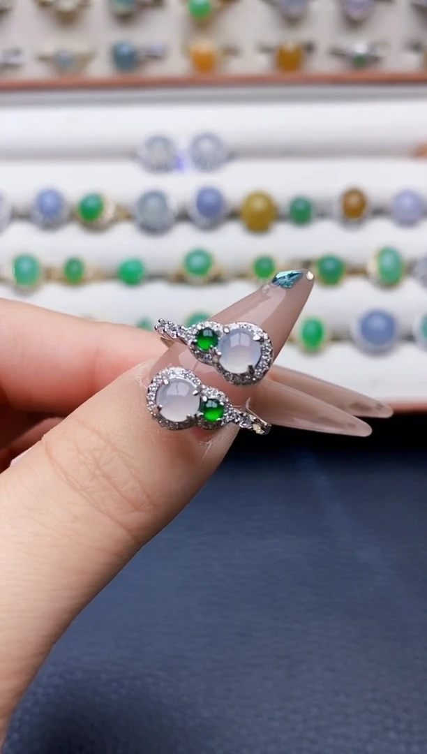 银S925镶嵌戒指翡翠4540