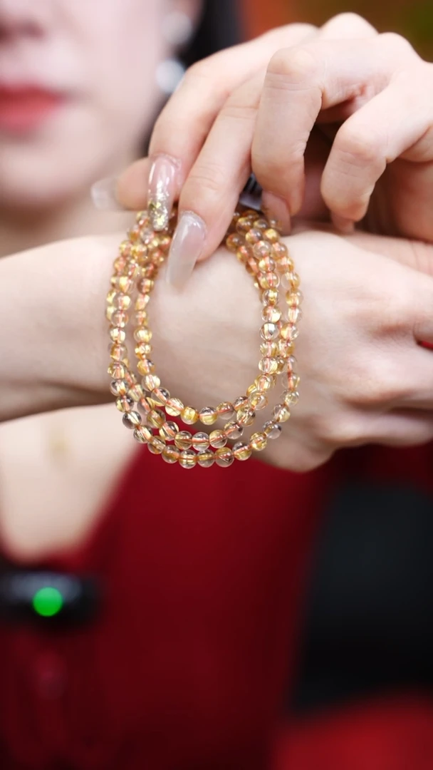 【闪购商品】水晶手链未镶嵌g281 发晶多圈手链5mm+