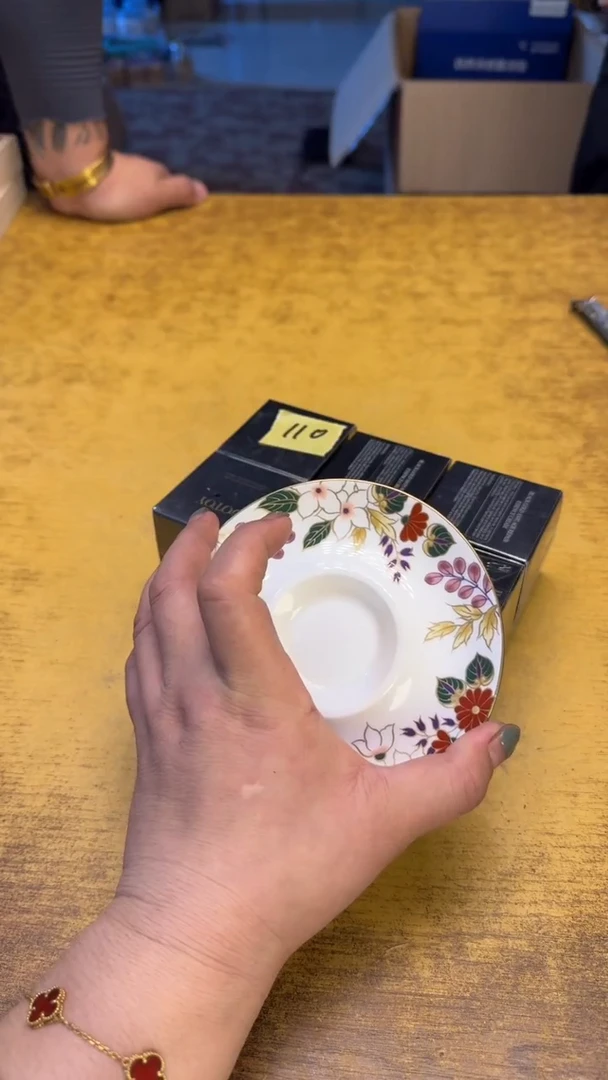 瓷器瓷瑕疵老破破110六件黑金碗