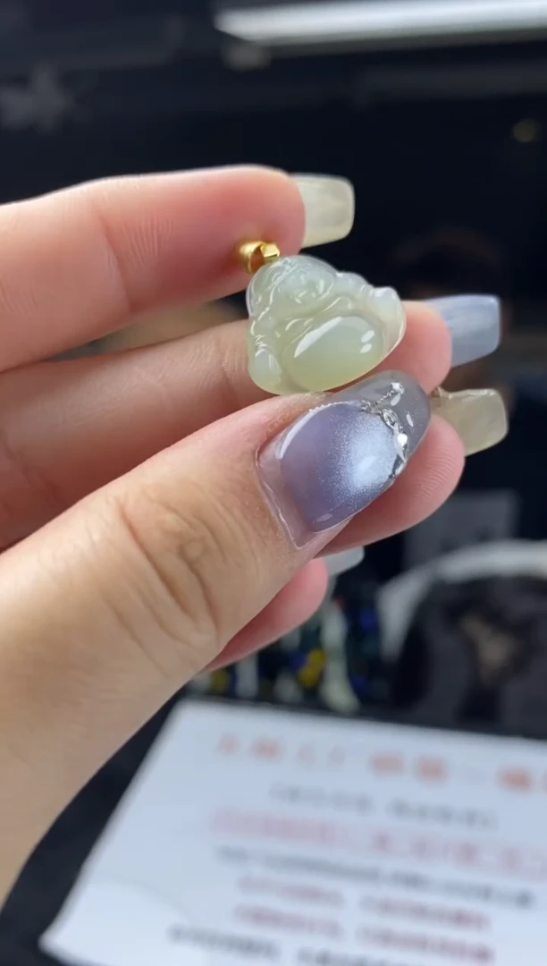 和田玉银S925镶嵌吊坠(不含链)多样性-吊坠-D8256