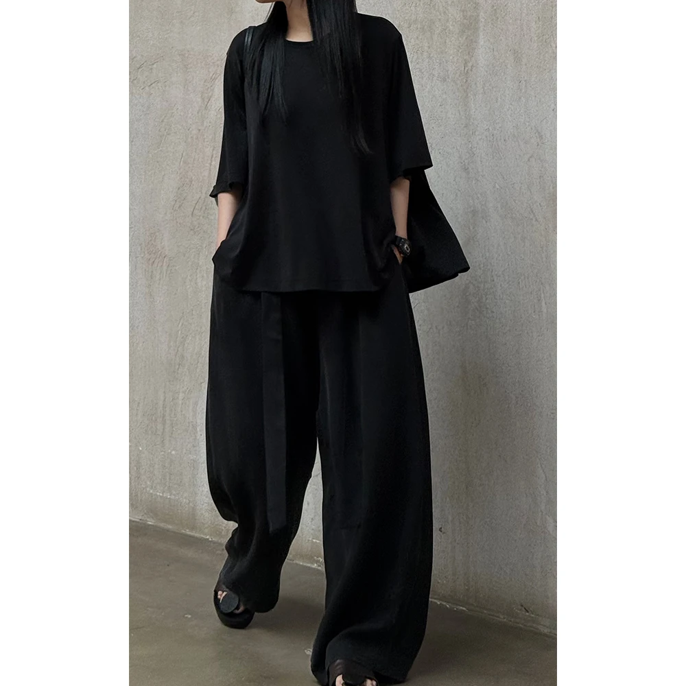 LA CALLA铜氨丝抽绳裤OY-M-5548