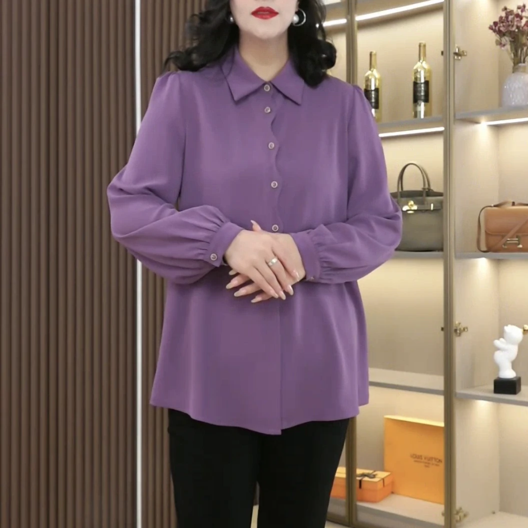 丹思慕大码女装衬衫2025春季新款气质百搭显瘦设计感简约上衣
