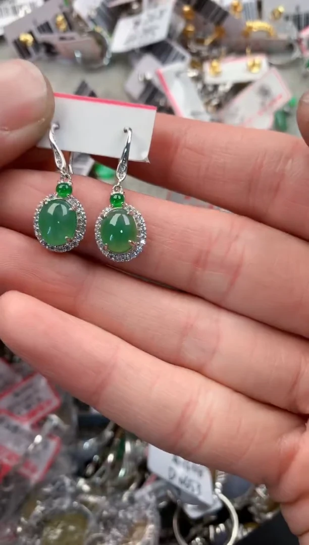 银S925镶嵌戒指翡翠10   3