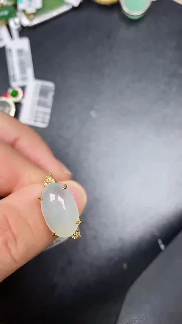 银S925镶嵌戒指翡翠3830