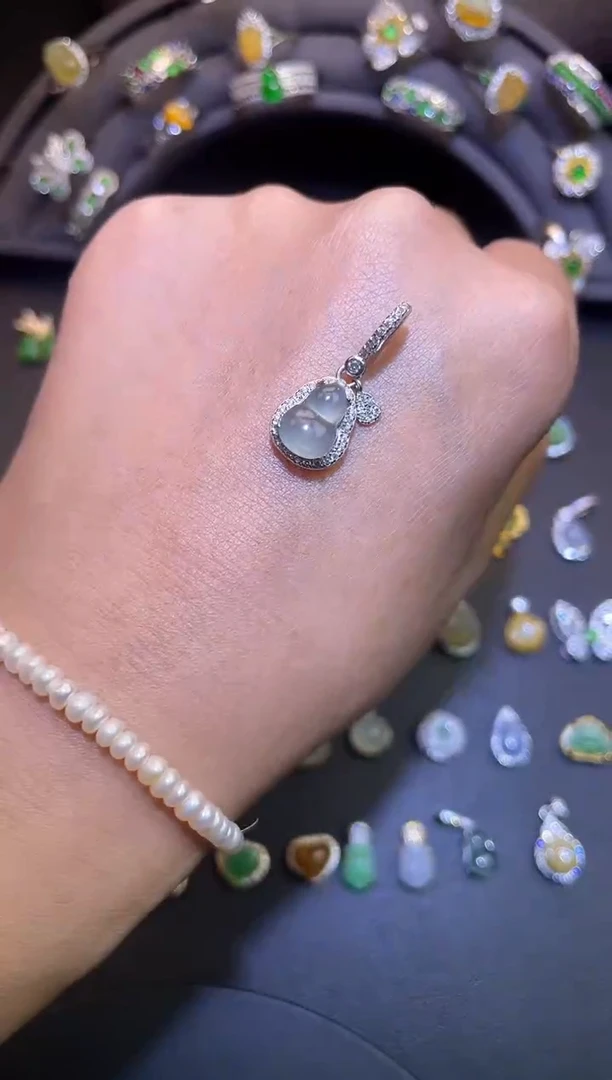 吊坠(不含链)银S925镶嵌翡翠1