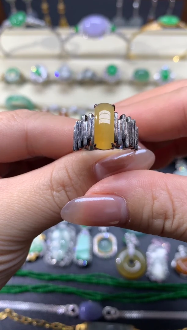 【闪购商品】翡翠颈饰18K金镶嵌戒指