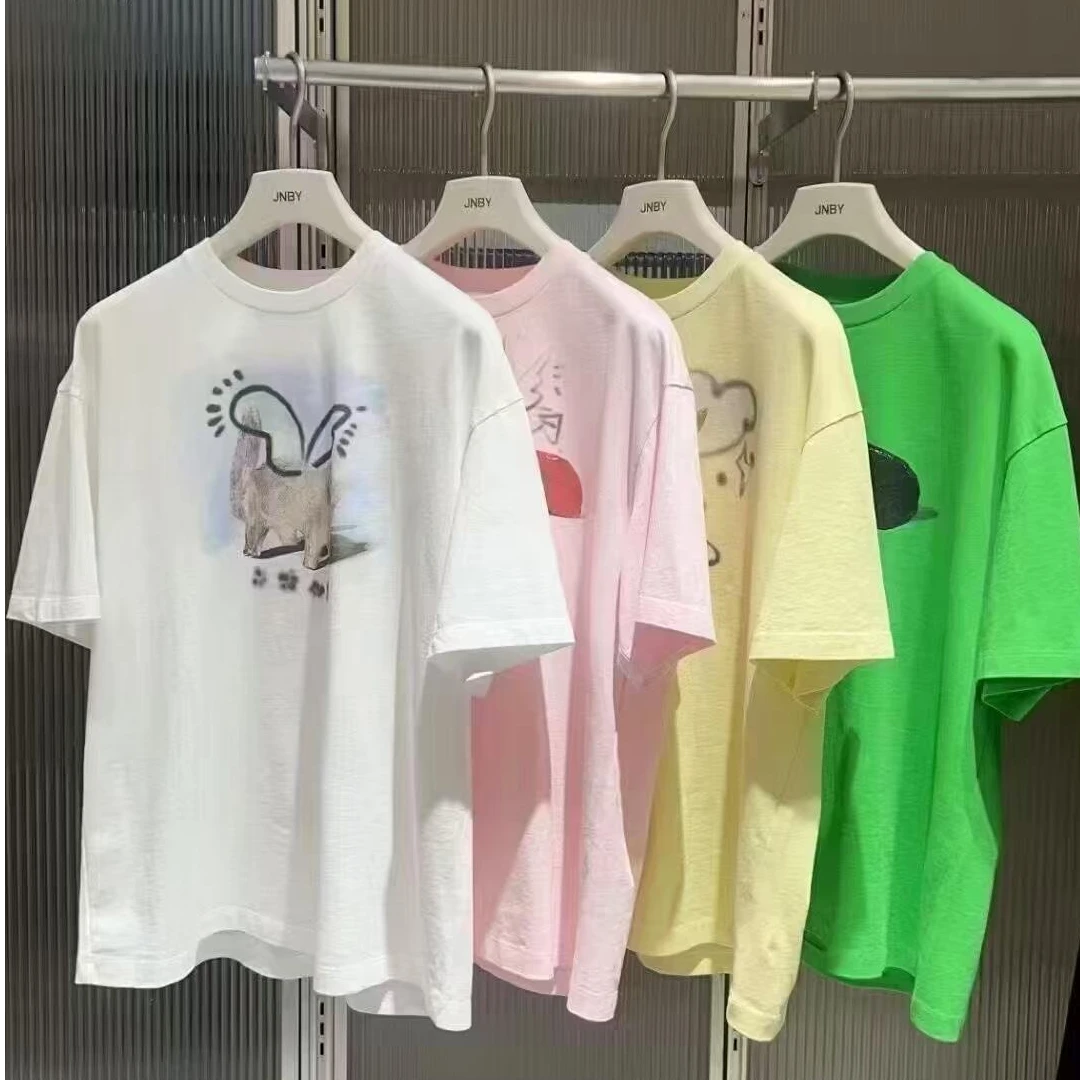 原单25夏新品夏季百搭T恤纯棉宽松猫咪图案短袖女5P4112720