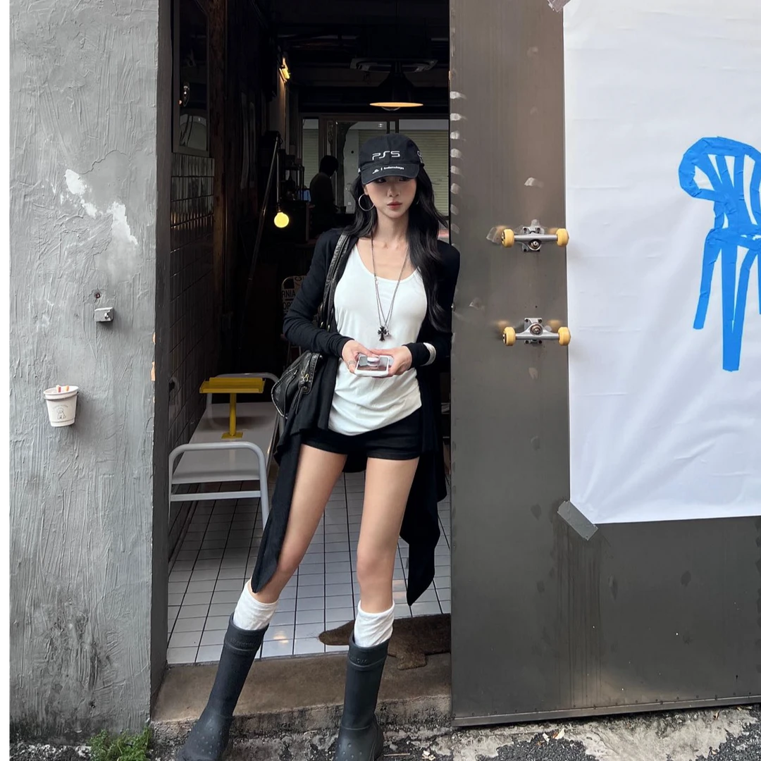 2025早秋新款时尚套装气质显瘦洋气休闲百搭性感辣妹外穿上衣短裤