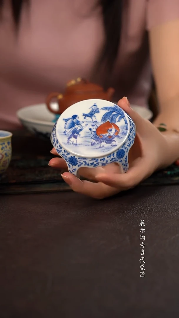 聚澜堂福娃献寿高脚小板凳