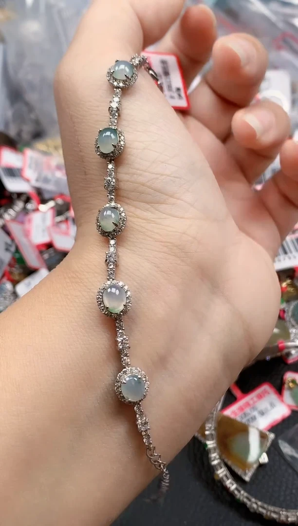 银S925镶嵌戒指翡翠天然A货缅甸翡翠