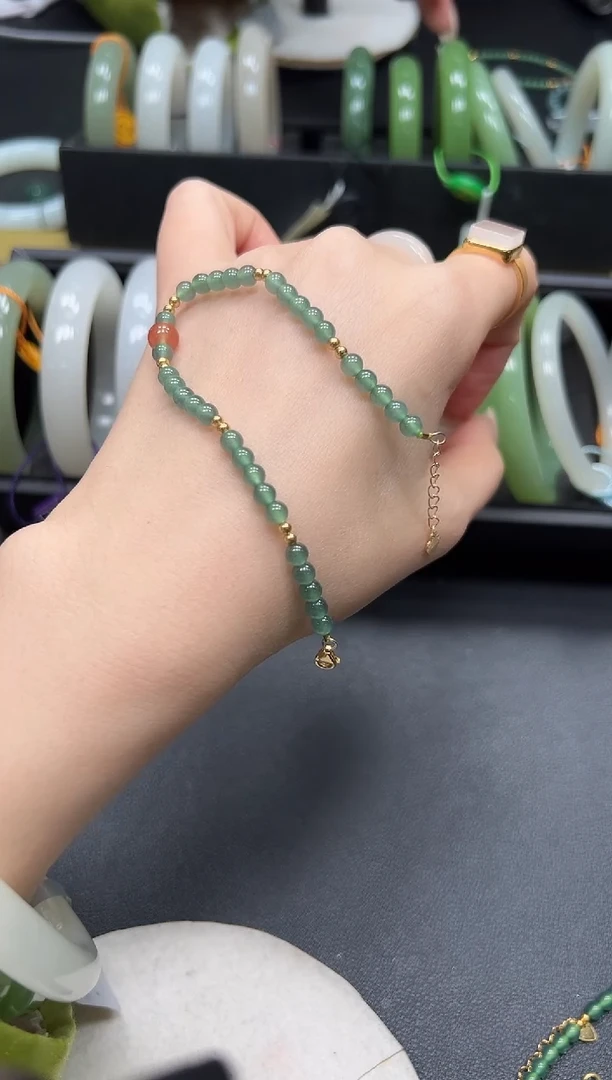 银S925镶嵌手链翡翠翡翠手链 /多样性发一 4.4mmKYLL110309