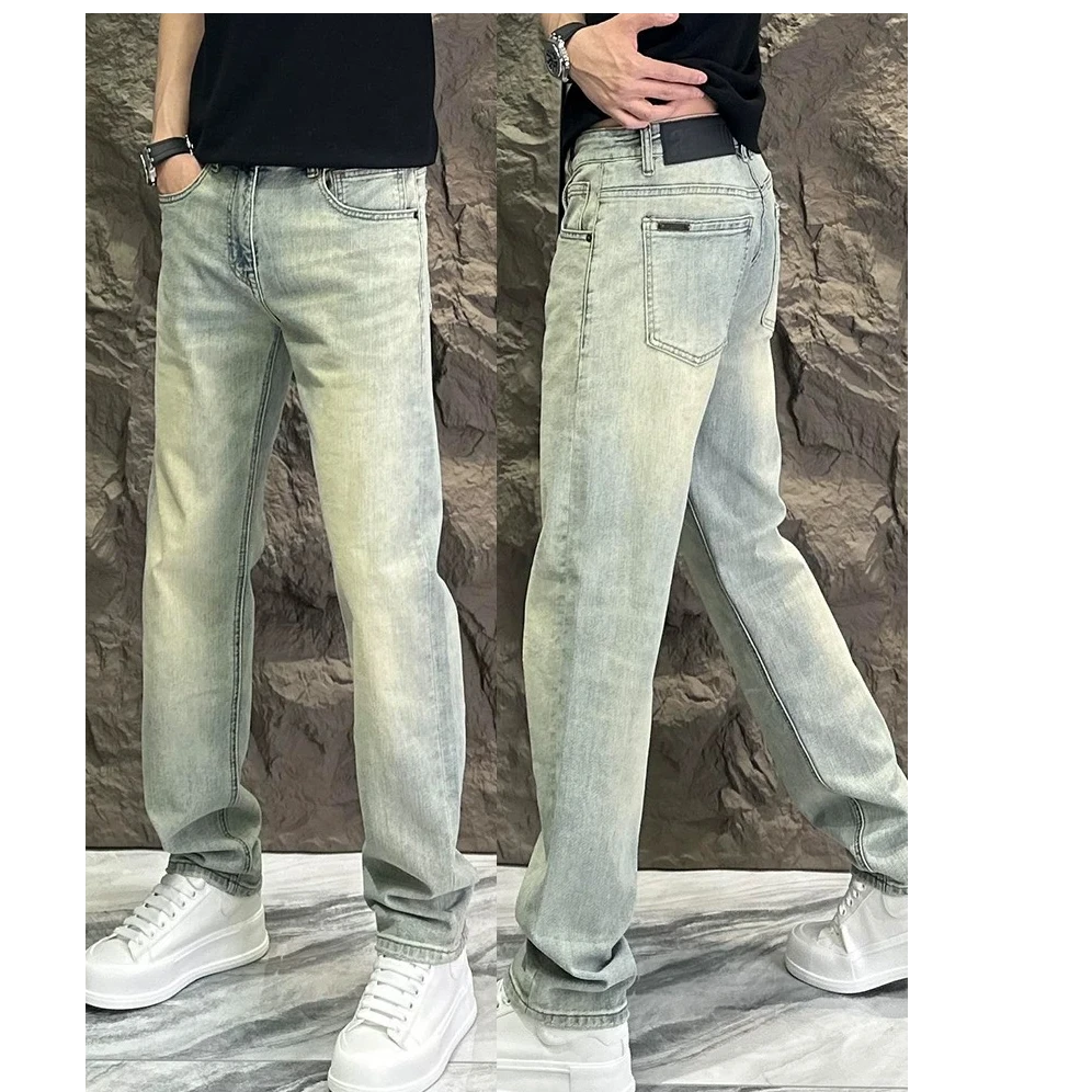 男士牛仔裤2025春夏款休闲裤男欧货轻奢渐变色水洗显腿长潮男裤子