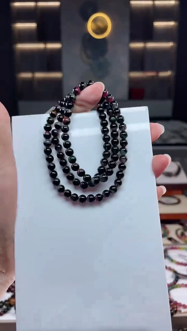 未镶嵌三圈手串碧玺（多样性发一条）Q