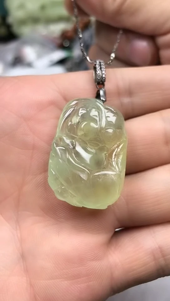 【闪购商品】葡萄石手饰银S925镶嵌吊坠