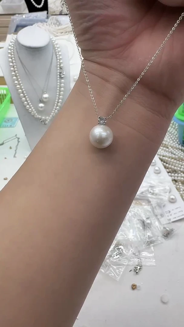 吊坠(赠链)未镶嵌淡水珍珠11-12mm 白珠王妃