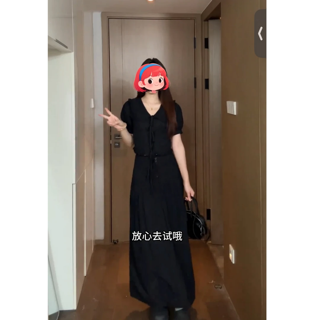 花边刺绣泡泡袖翻领衬衫法式减龄少女短款上衣高腰长款半裙