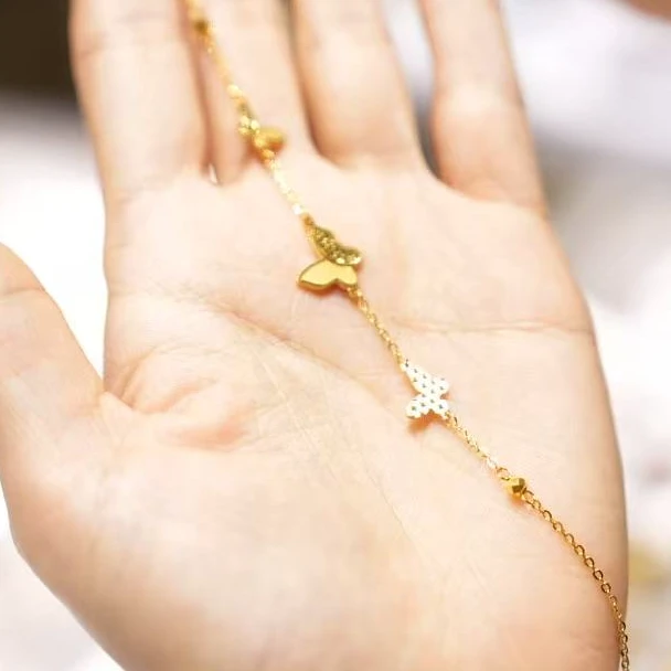 【巧玲专属】足金999三蝴蝶手链 经典时尚百搭 3.56