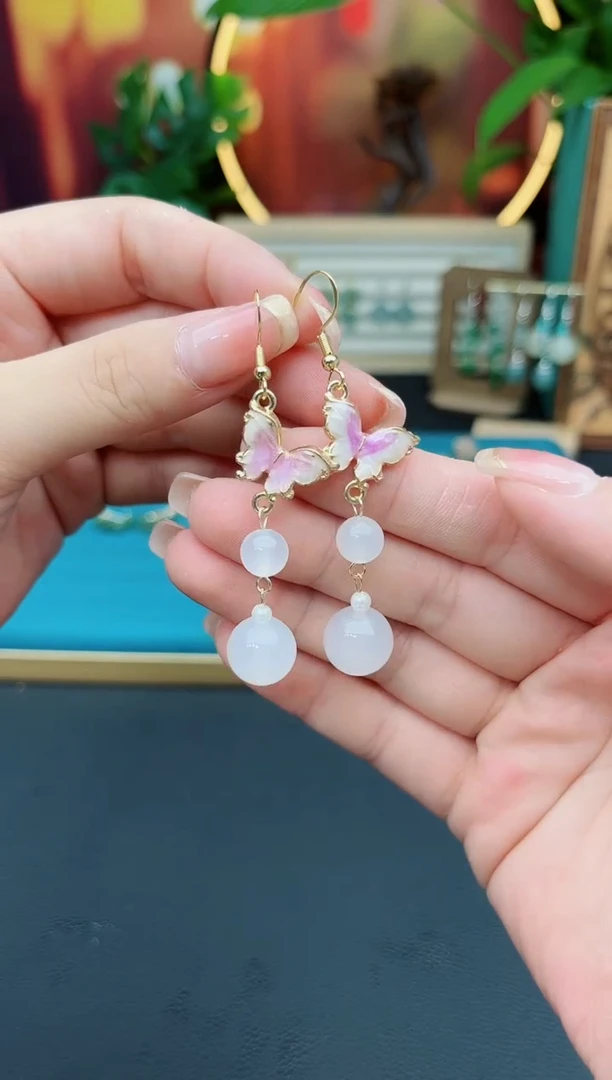 玛瑙/玉髓耳饰银S925镶嵌B02