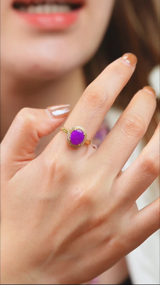 18K金镶嵌苏纪石（舒俱来）戒指222