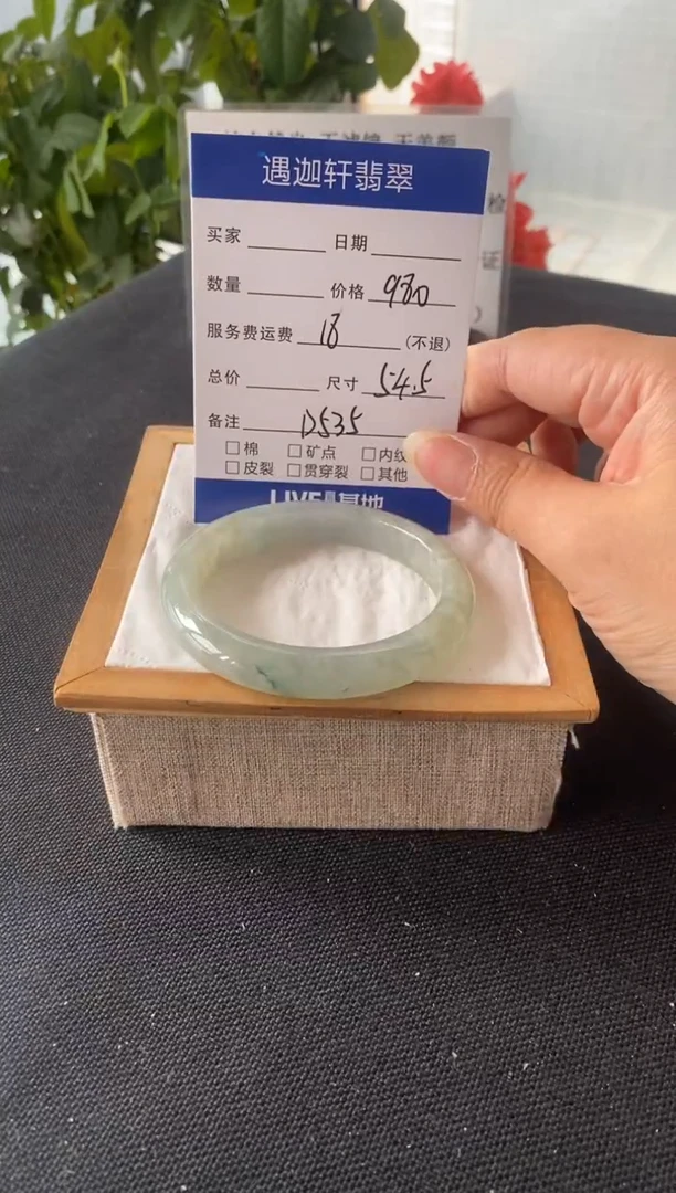 未镶嵌手镯翡翠54.5圈口 D535编码