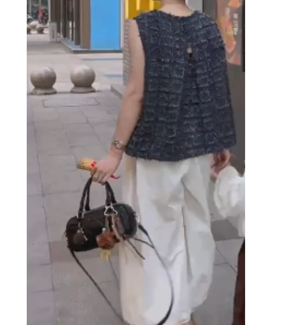 2025夏季新款网红同款洋气减龄韩版爆款无袖马甲上衣裤子-0weio