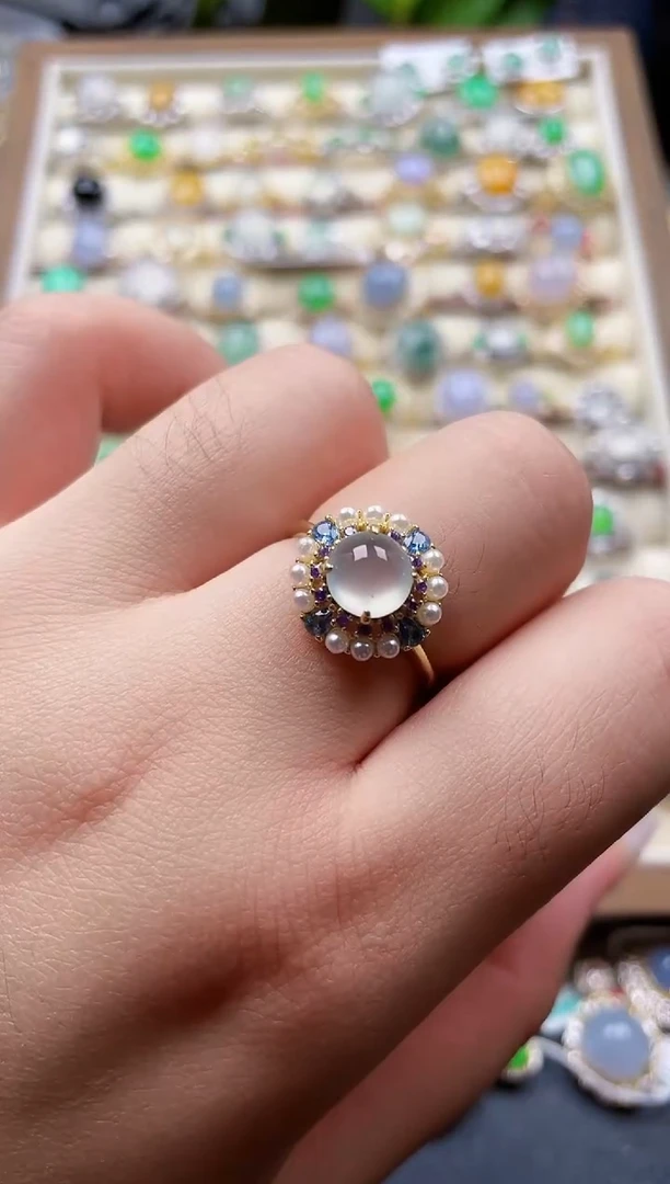 银S925镶嵌戒指翡翠48