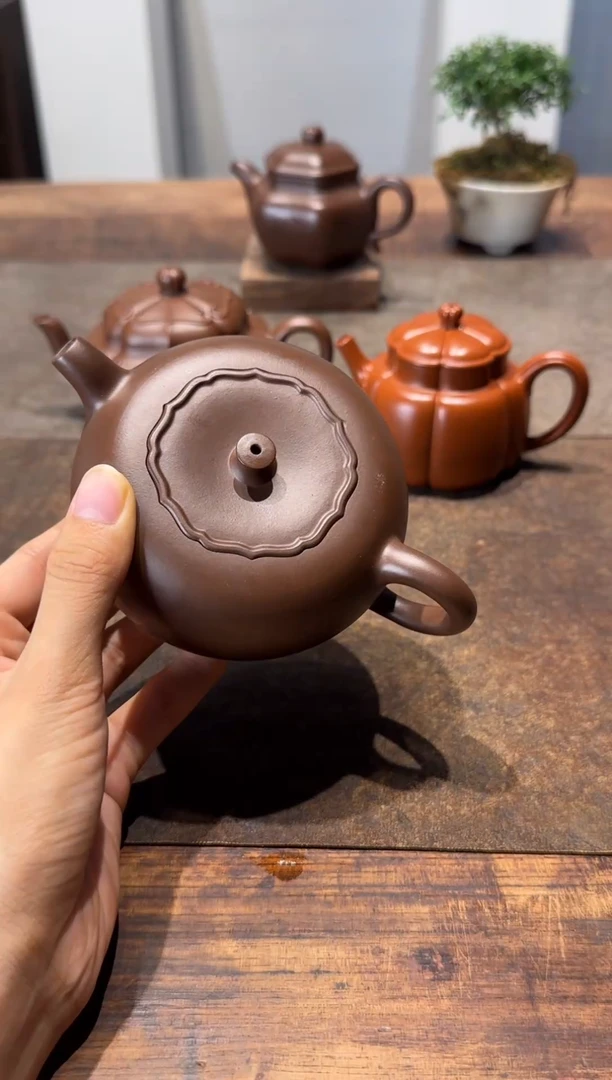 茶壶紫砂静*柿柿如意