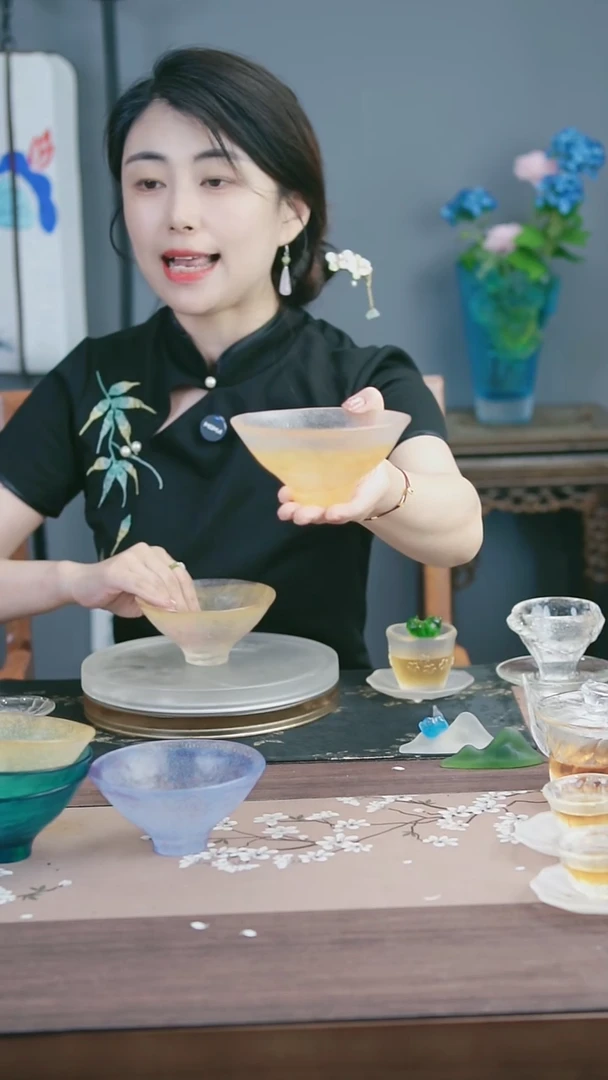 琉璃手工艺品黄色建盏
