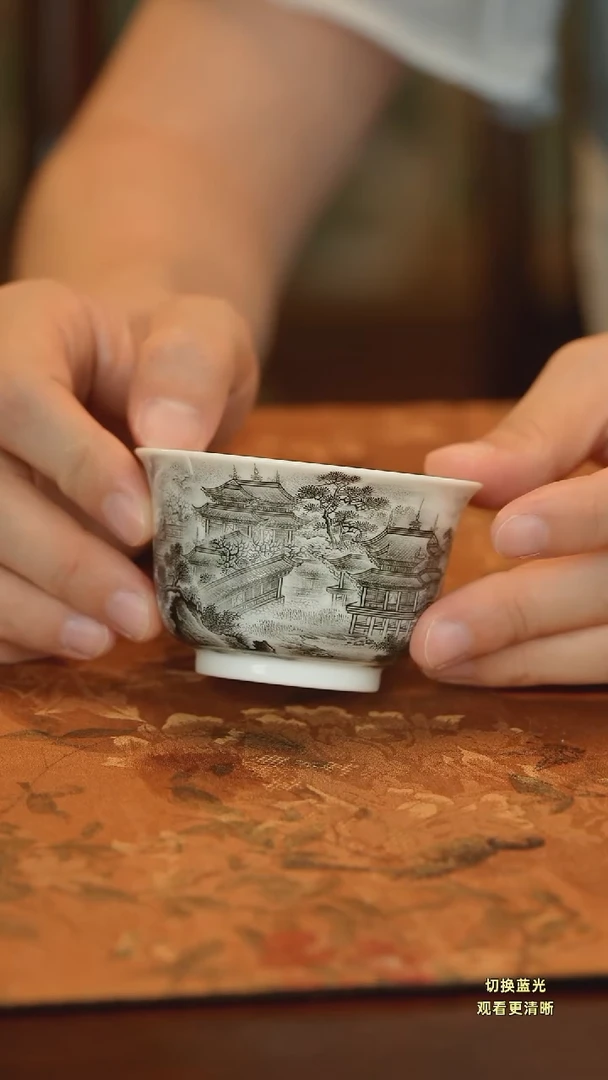 手绘墨彩梁园盛景主人杯