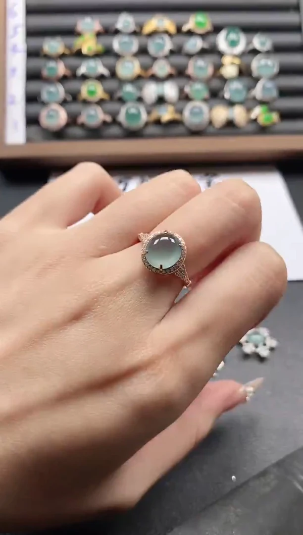 银S925镶嵌戒指翡翠51151