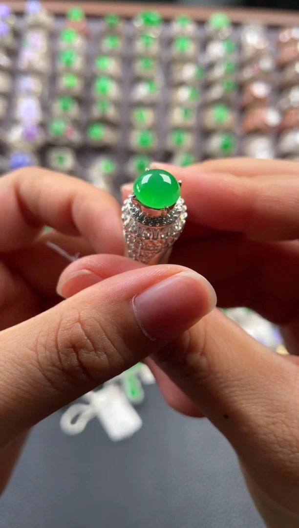 未镶嵌定制翡翠天然缅甸翡翠戒面 11.11