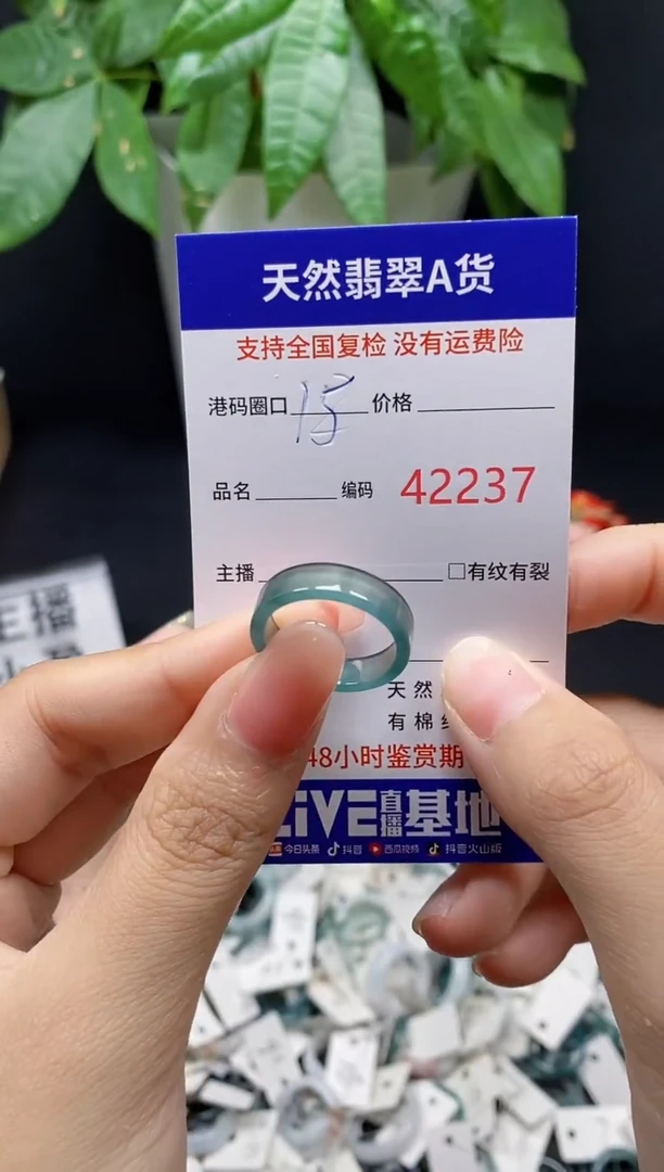 翡翠戒指未镶嵌 天然翡翠戒圈2237